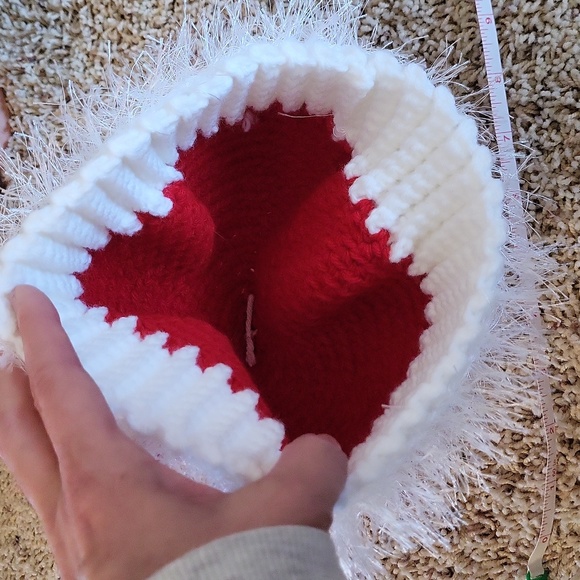 CCO SALE NWOT "FUR" trimmed hat, red, white, Santa, Unisex, new - Picture 8 of 11